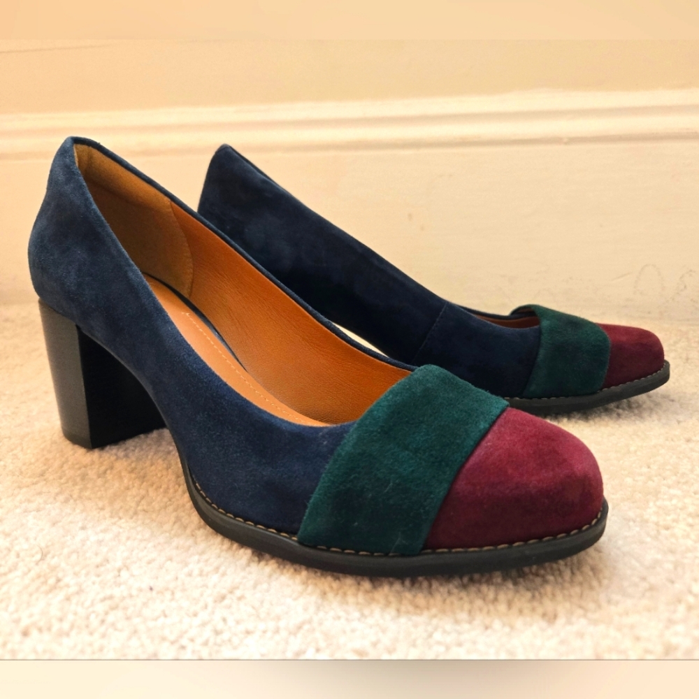 Clarks Multicolor Block Heel Shoes